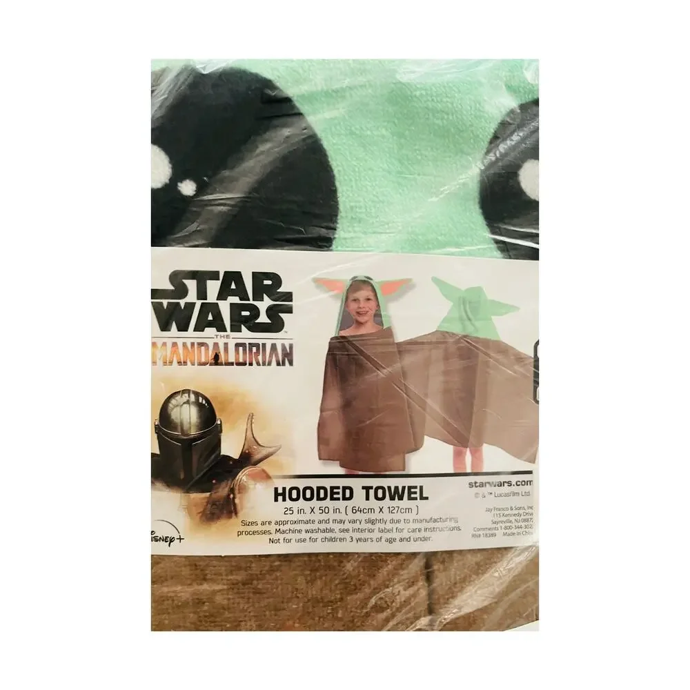 3 Star Wars Mandalorian Grogu Baby Yoda Hooded Bath Towels 22x51 100% Cotton
